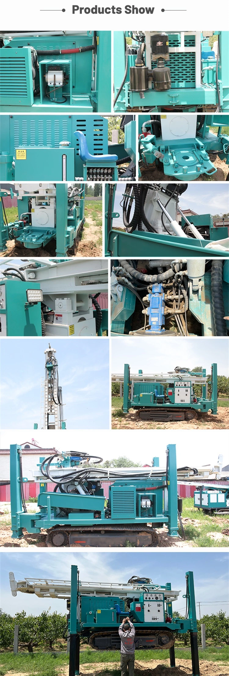 200m/300m/400m/600m Mobile Crawler Equipment Hydraulic Portable Borehole Water Drilling Machine Deep Water Well Drilling Rig